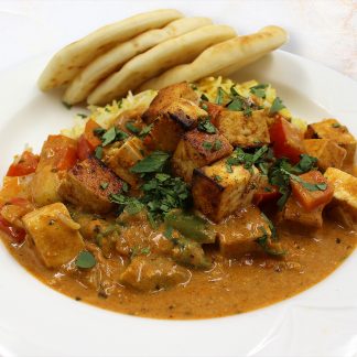 Tofu and Vegetable Masala with Naan Bread